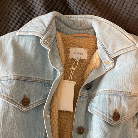 Nanushka denim jacket with shearling - Picture 2 of 7